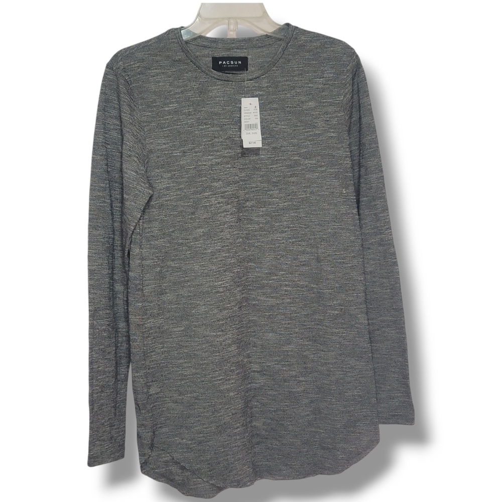 🏈*NWT* PACSUN - Small Gray Heather Longsleeve Tee - Picture 2 of 5